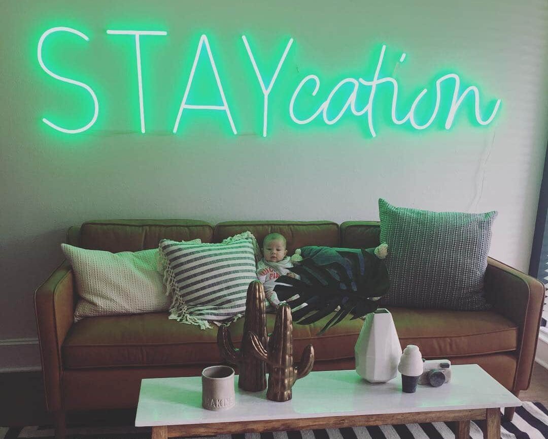 STAY cation neon sign