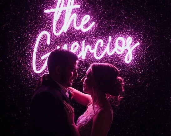 chelsea miller wedding neon