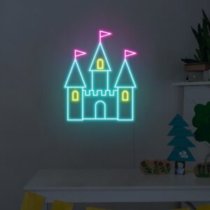 castle neon sign for your kid's bedroom wall decor