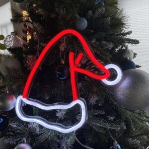 christmas hat neon sign