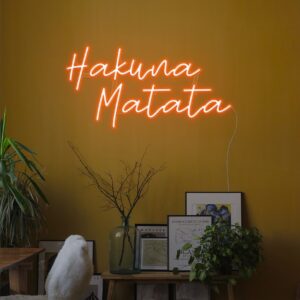 Hakuna Matata orange neon light for home wall decor