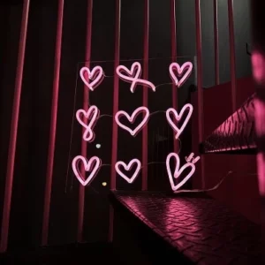 pink hearts neon signs custom neon sign for women