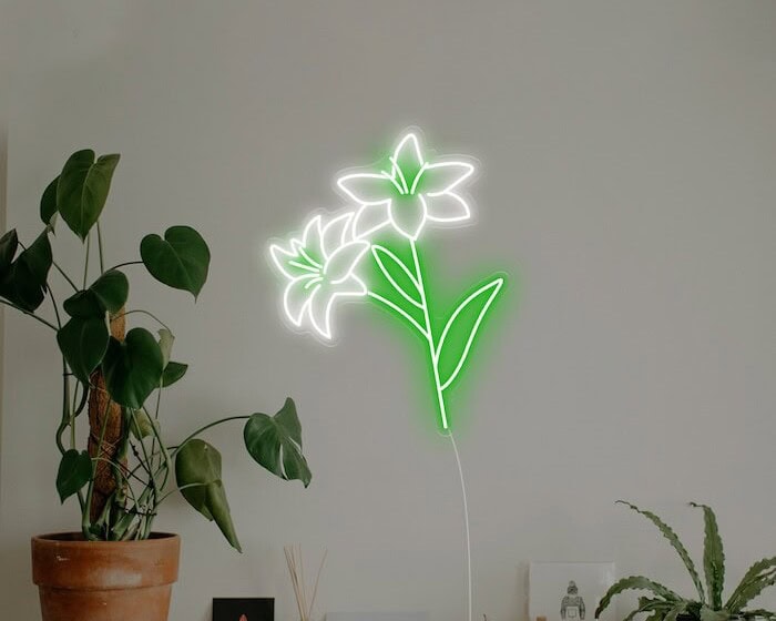easter lily room decor neon sign