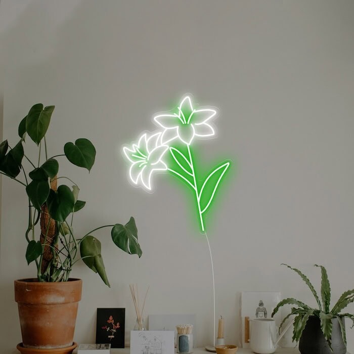 easter lily room decor neon sign