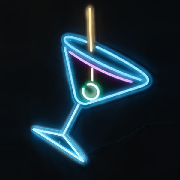 martini glass neon sign art