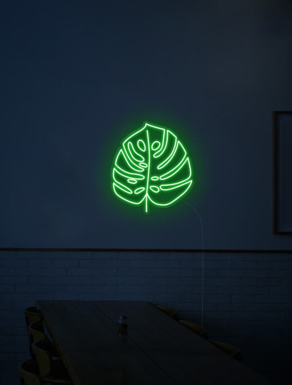 Monstera neon sign home decor