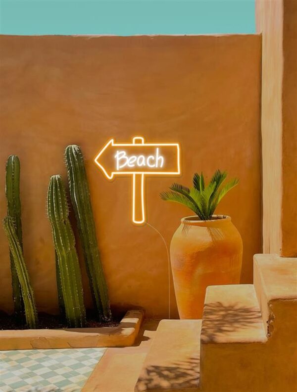 beach neon light summer vibe