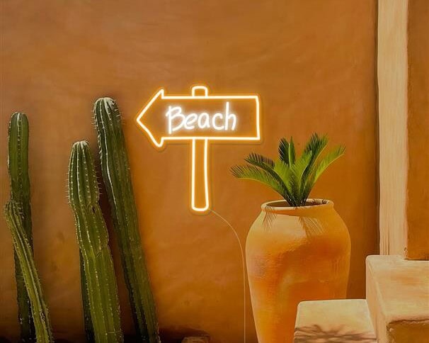 beach neon light summer vibe