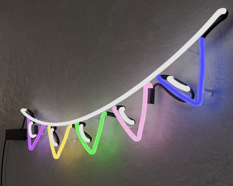 colorful flags glass neon sign wall decor