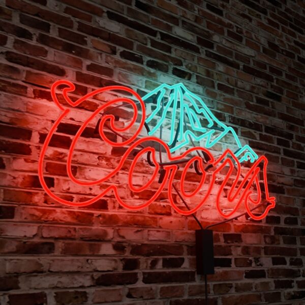 coors beer logo neon sign light