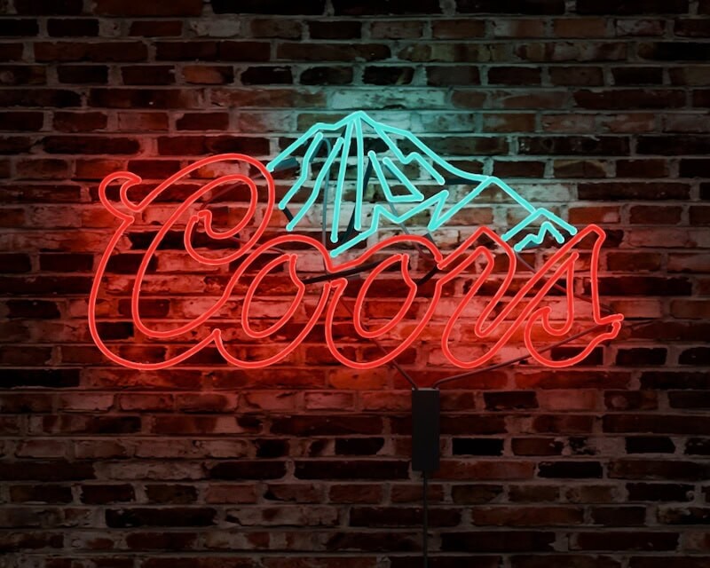 coors beer logo neon sign