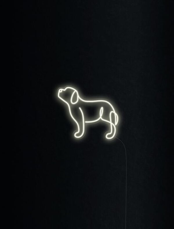 dog neon sign white neon