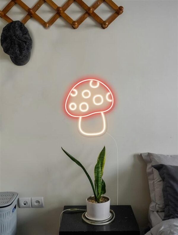 mushroom neon light home decor