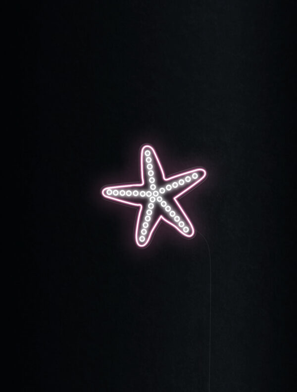 sea star neon sign pink and white neon