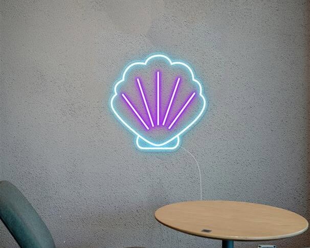seashell neon light summer party