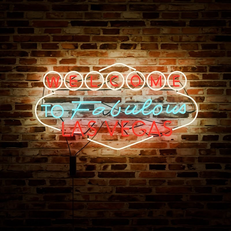welcome to fabulous las vegas glass neon sign
