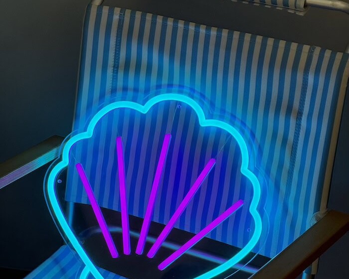 seashell summer party decor neon sign