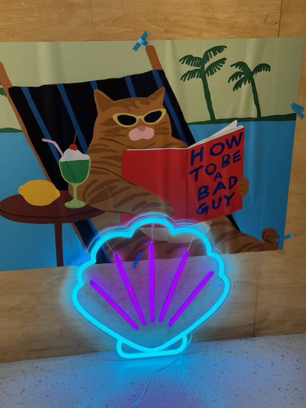 seashell summer vibe home decor neon sign