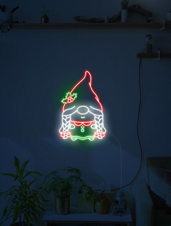 Gnome Girl Christmas Sign