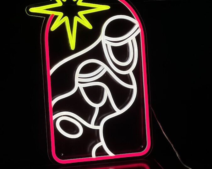The Star Christmas Neon Sign red and white neons sign wall decor
