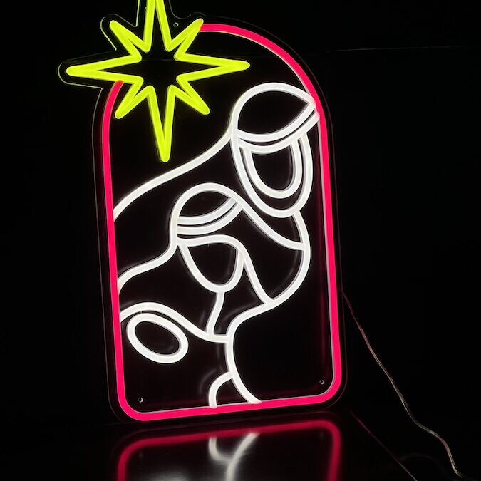 The Star Christmas Neon Sign red and white neons sign wall decor