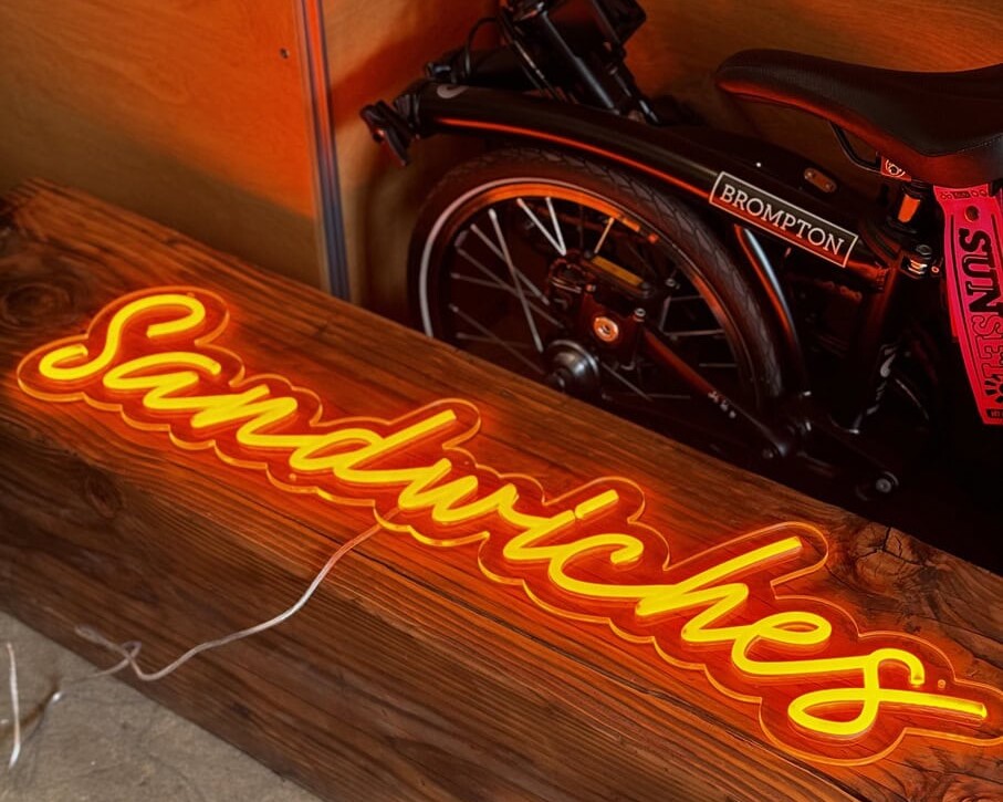 sandwichers led neon sign for restaurant