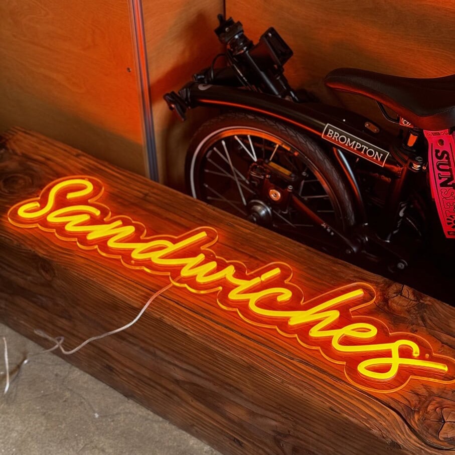sandwichers led neon sign for restaurant