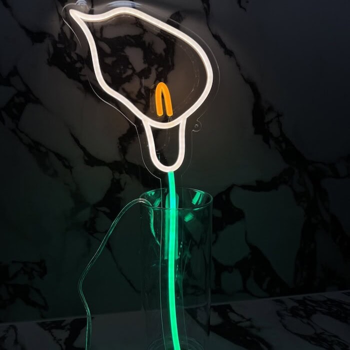 calla lily room decor neon sign spring