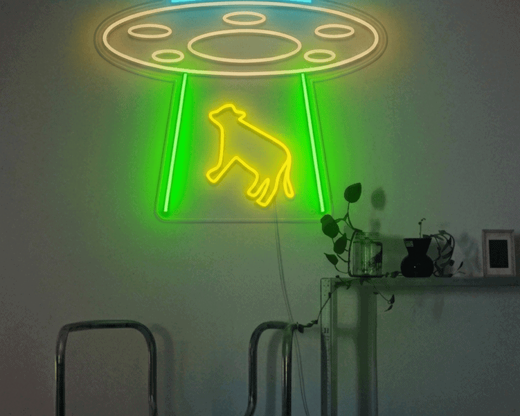 Alien Abduction Cow room decor