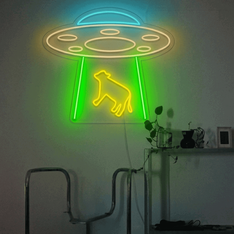 Alien Abduction Cow room decor