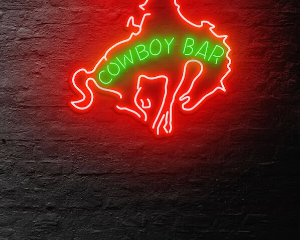 Cowboy Bar Neon Sign bar restaurant decor