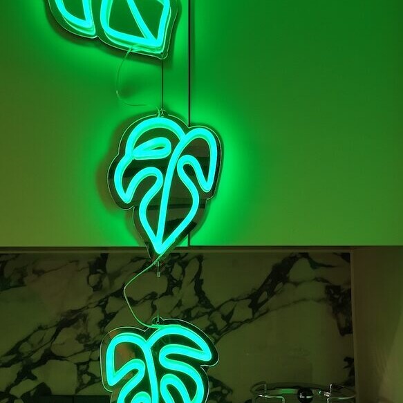 Mini Monstera Leaves string light neon signs