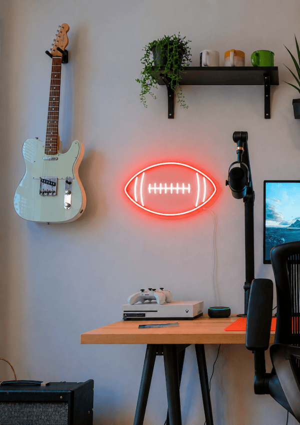 football man cave neon sign