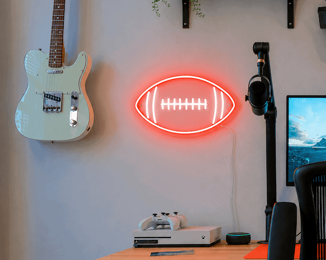 football man cave neon sign