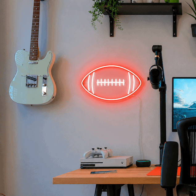 football man cave neon sign