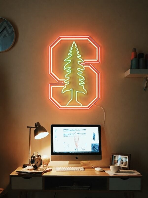 stanford University logo neon sign