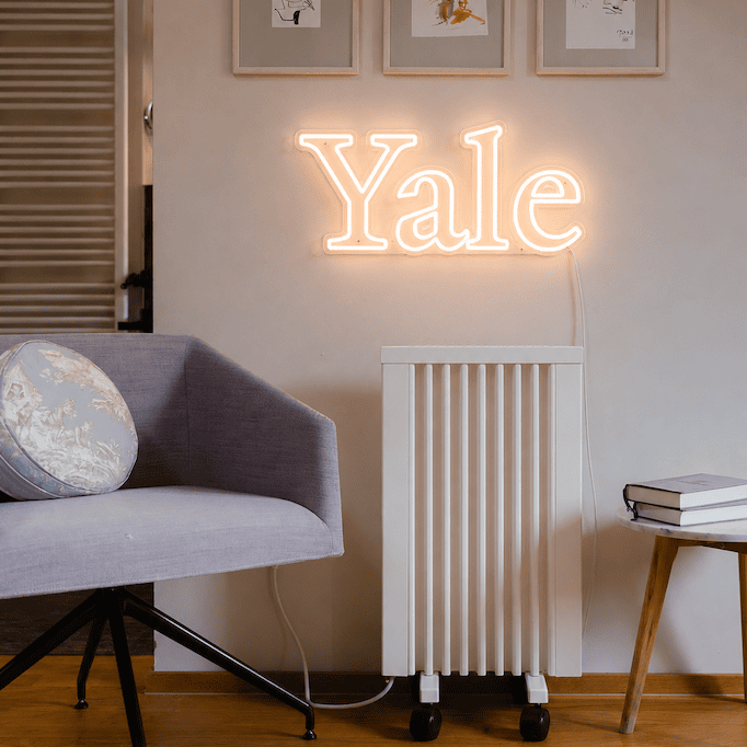 yale university logo neon sign