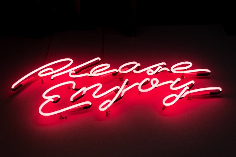 Iplease-enjoy-red-glass-neon-light-mounted