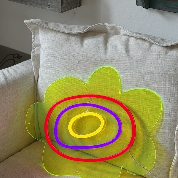 abstract flower neon sign