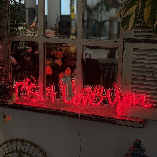 ps. I love you romantic neon sign